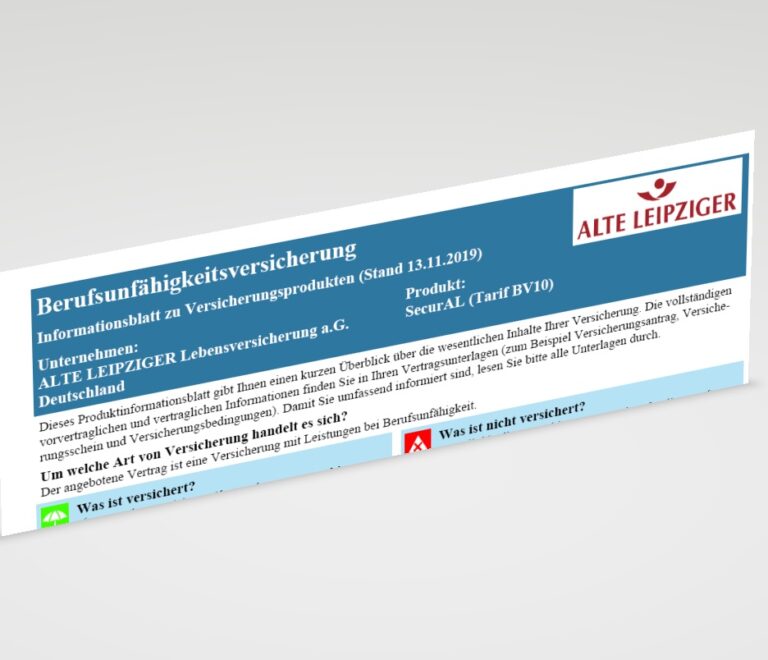 Alte Leipziger Berufsunfähigkeitsversicherung