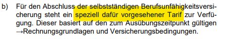 Bedingungsauszug LV 1871 MeinPlan Kids Paragraf 3.4 Ausübung der BU-Option